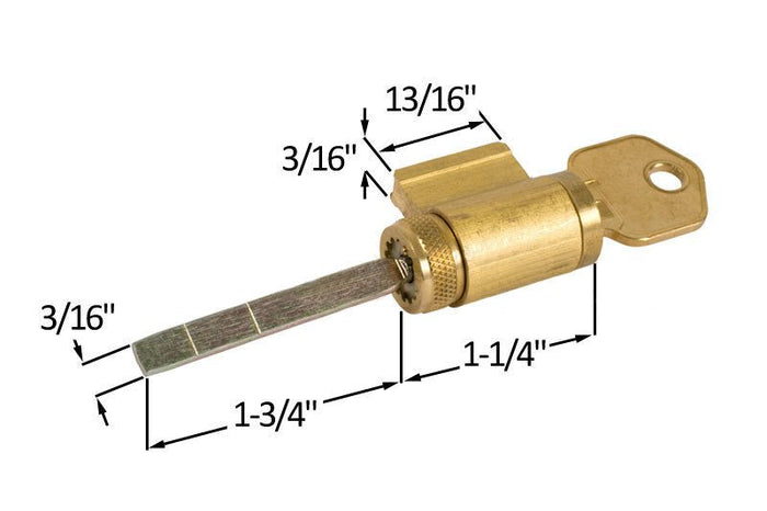 Sliding Glass 1 - 3/4" Patio Door Cylinder Lock - Reflect Window & Door