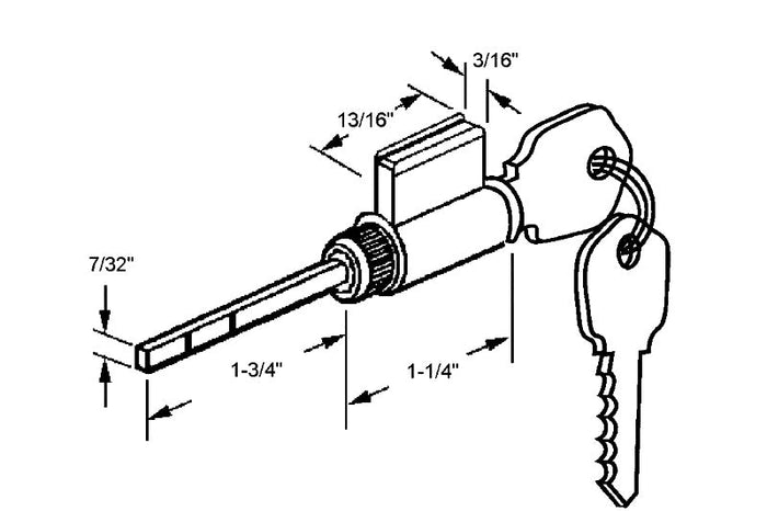 Sliding Glass 1 - 3/4" Patio Door Cylinder Lock - Reflect Window & Door