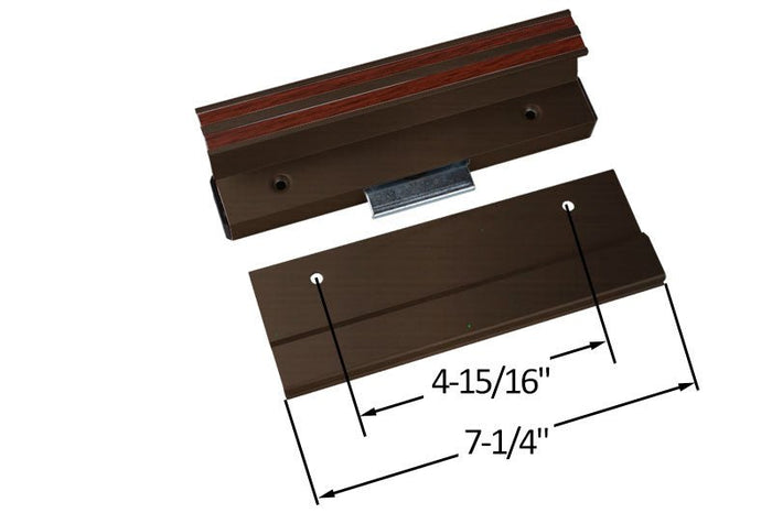 Sliding Glass Bronze Clamp - Style Surface Mount Door Handle 4 - 15/16" Screw Holes - Reflect Window & Door