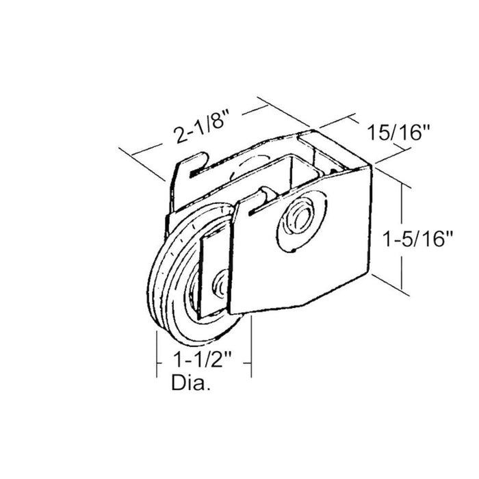 Sliding Glass Patio Door 1 - 1/2" Nylon Roller With 15/16" Wide Housing - Reflect Window & Door