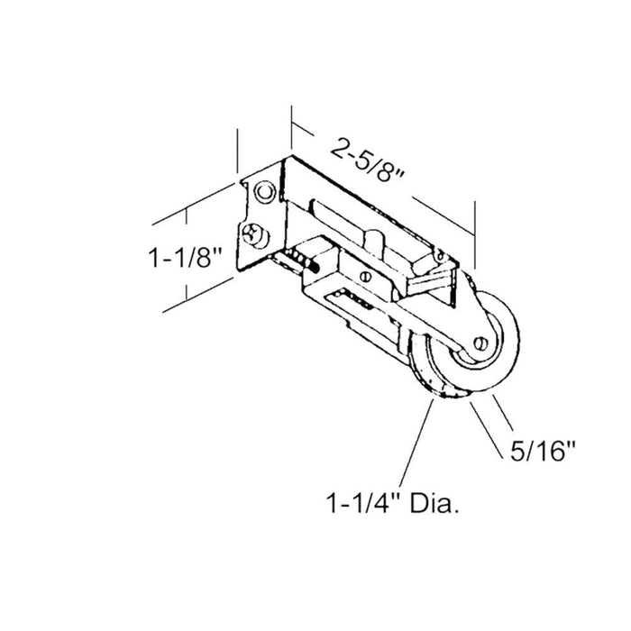 Sliding Glass Patio Door 1 - 1/4" Steel Ball Bearing Roller For Indal Doors - Reflect Window & Door