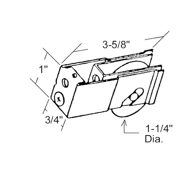 Sliding Glass Patio Door 1 - 1/4" Steel Ball Bearing Roller With 1" Wide Housing For Custom Doors - Reflect Window & Door