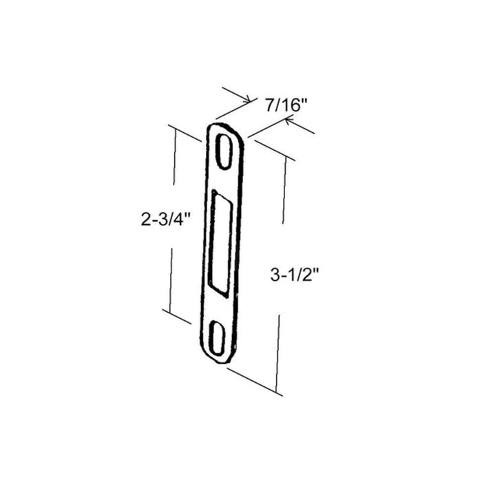 Sliding Glass Patio Door 7/16" Wide Security Lock Keeper With 2 - 3/4" Screw Holes - Reflect Window & Door