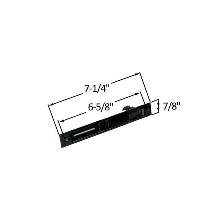 Sliding Glass Patio Door Black Keyed Flush Mount Latch With 6 - 5/8" Screw Holes and 4 Hook Assortment - Reflect Window & Door