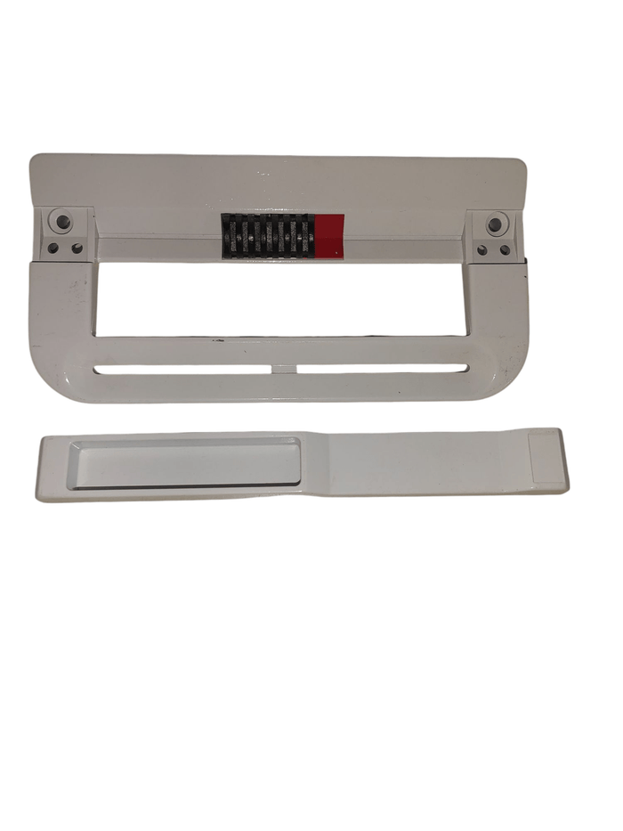 Sliding Glass Patio Door Left Hand Non - Keyed Handle Set – White with 6 - 1/2" Hole Spacing - Reflect Window & Door