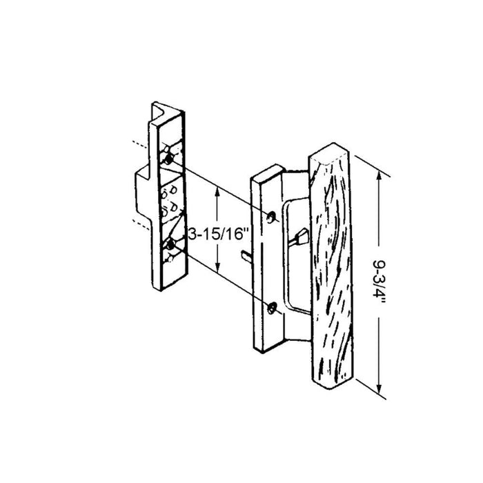Sliding Glass Patio Door Wood/Aluminum Mortise - Style Handle 3 - 15/16" Screw Holes - White - Reflect Window & Door