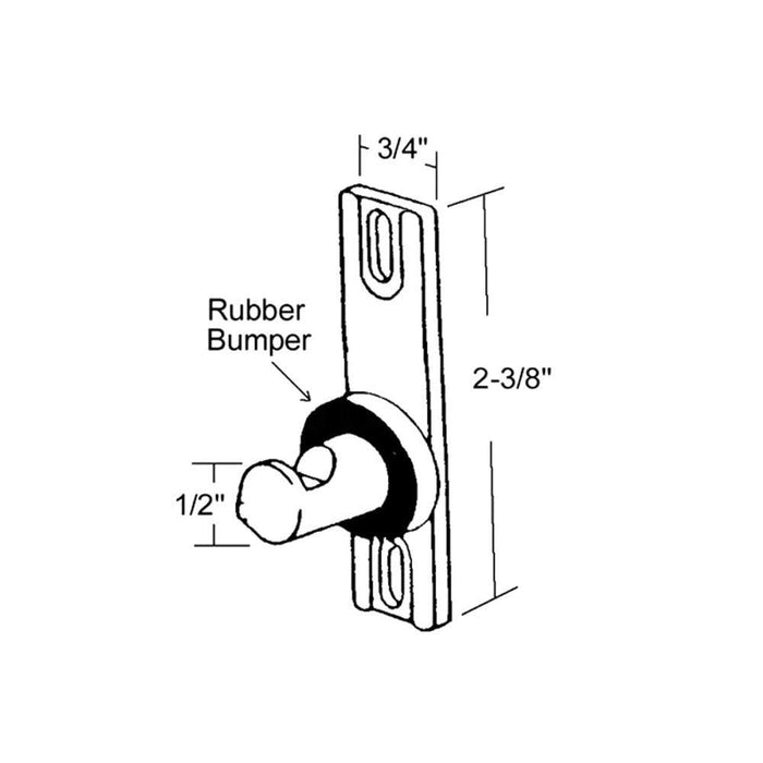 Sliding Glass Patio Door Zinc 3/4" Wide Lock Keeper With 2 - 3/8" Screw Holes - Reflect Window & Door