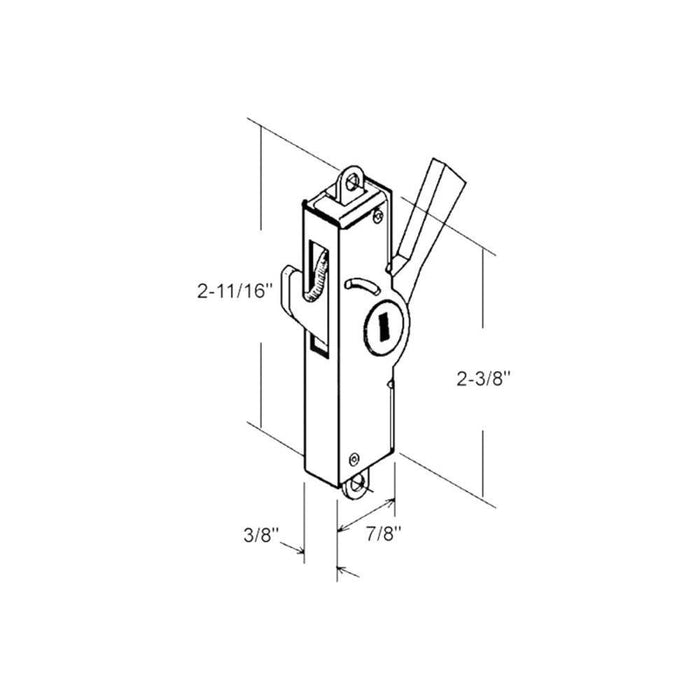 Sliding Glass Patio Door Internal Lock With 2 - 11/16" Screw Holes - Reflect Window & Door