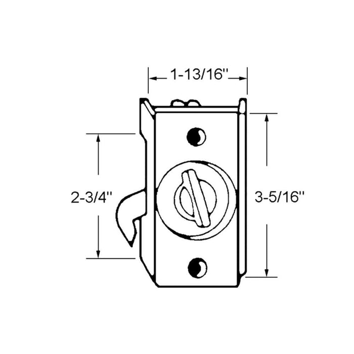 Sliding Patio Screen Door Narrow Latch With 2 - 3/4" Screw Holes - Reflect Window & Door