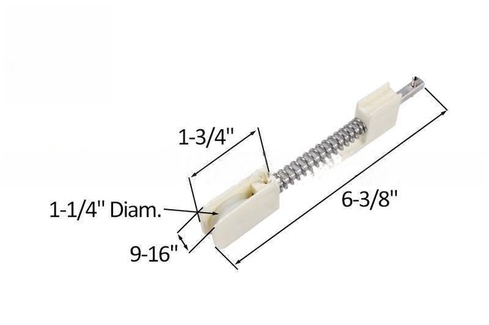 Sliding Screen Door 1 - 1/4" Diameter Plastic Roller - 6 - 3/8" Length - Reflect Window & Door