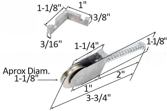 Sliding Screen Door 1 - 1/8" Diameter Roller - 3 - 3/4" Length - Reflect Window & Door