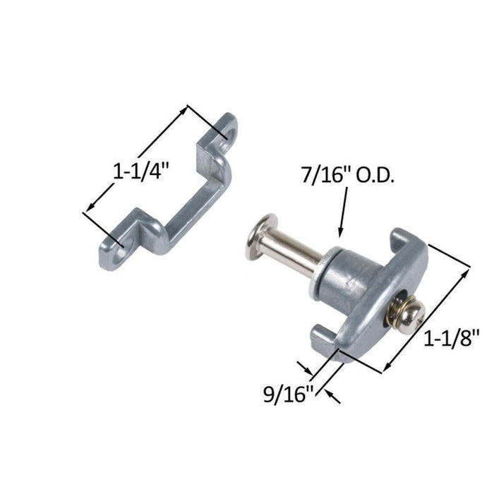 Sliding Patio Screen Door Latch Set With 1 - 1/4" Screw Holes - Reflect Window & Door