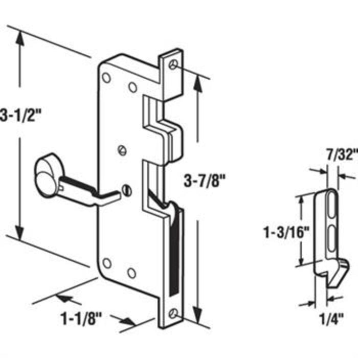 Sliding Patio Screen Door Latch and Pull With 3 - 7/8" Screw Holes - Reflect Window & Door