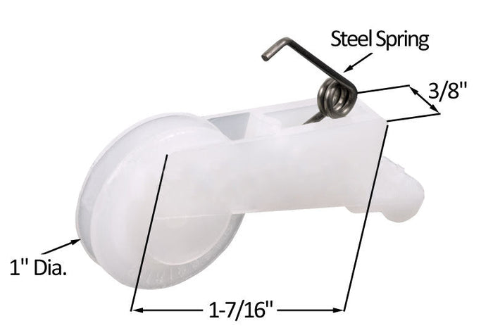 Sliding Screen Door Replacement Roller – Durable 1" Nylon Bottom Wheel - Reflect Window & Door