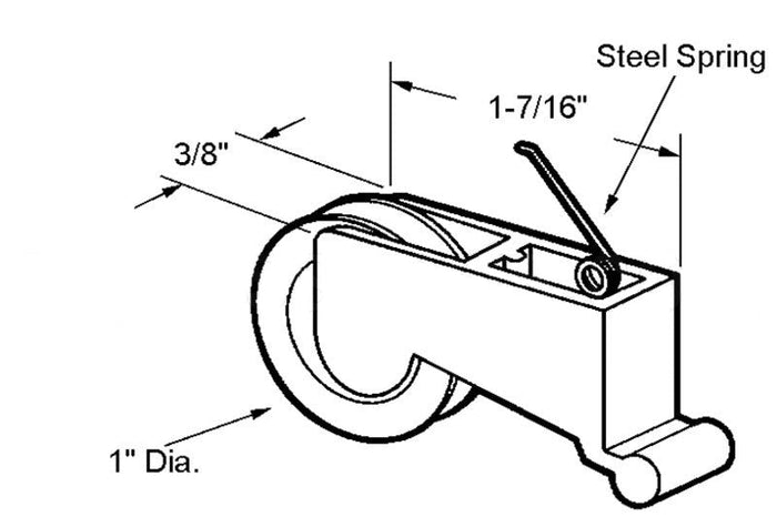 Sliding Screen Door Replacement Roller – Durable 1" Nylon Bottom Wheel - Reflect Window & Door
