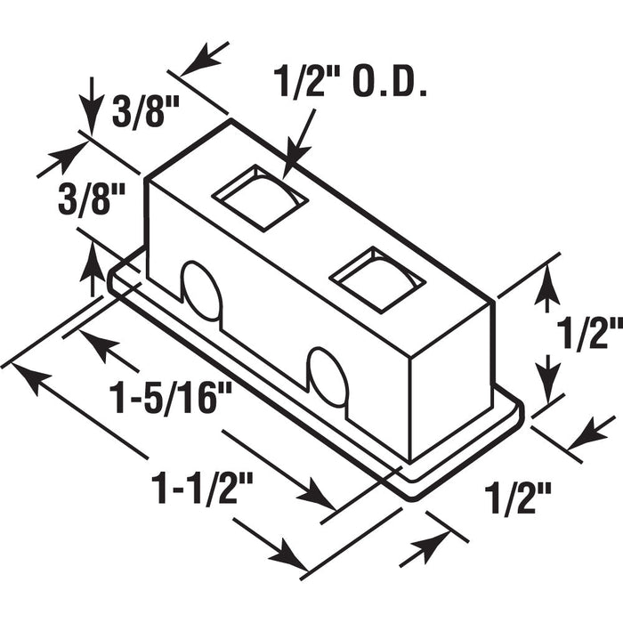 Sliding Window 1/2" Flat Edge Tandem Brass Roller Assembly with 9/16" Wide Housing - Reflect Window & Door