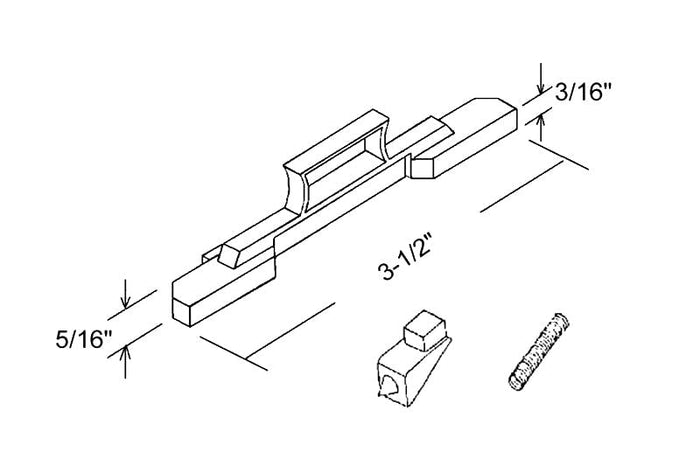 Sliding Window 3 - 1/2" Length Plunger Lock - Mill - Reflect Window & Door