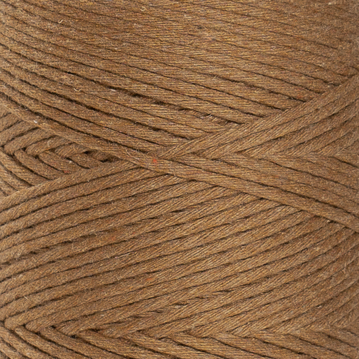 SOFT COTTON CORD ZERO WASTE 2 MM - 1 SINGLE STRAND - CAMEL COLOR