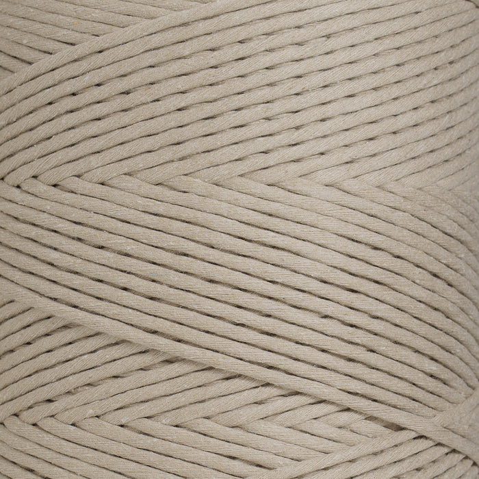 SOFT COTTON CORD ZERO WASTE 4 MM - 1 SINGLE STRAND - KHAKI COLOR
