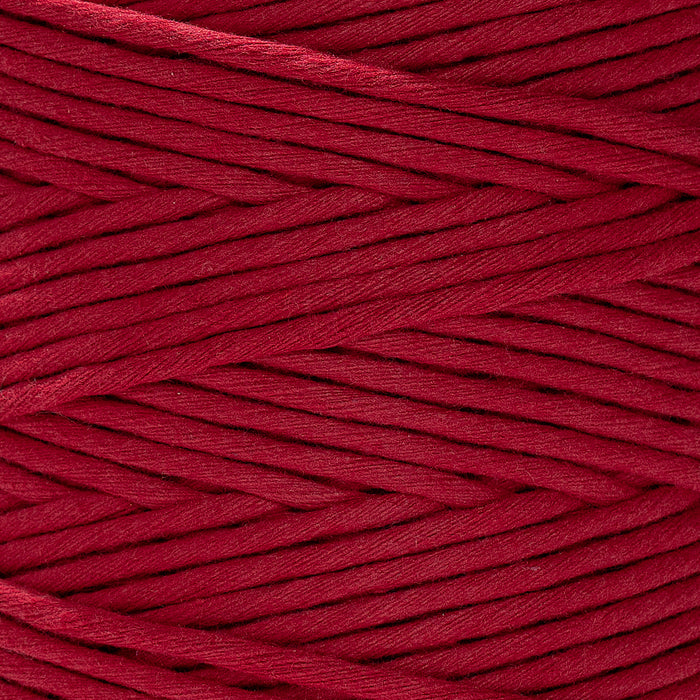 SOFT COTTON CORD ZERO WASTE 4mm - 1 SINGLE STRAND - CHILI RED