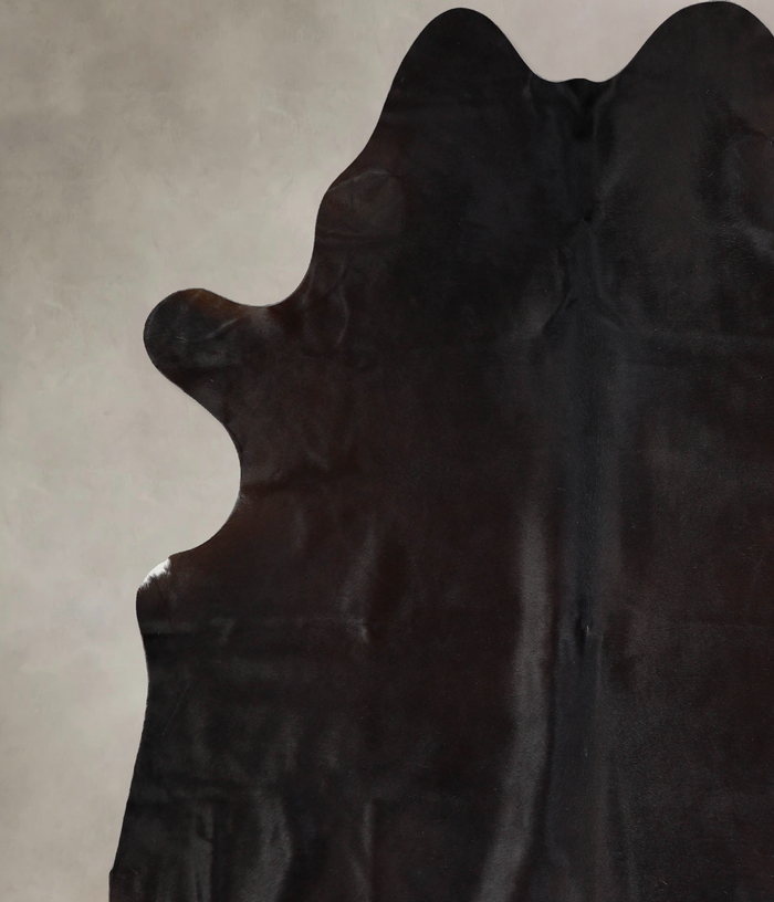 Solid Black Cowhide Rug #A34174