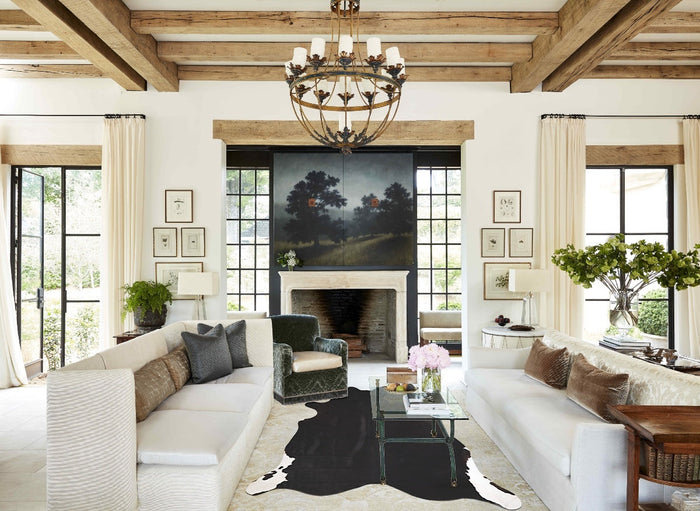 Solid Black Cowhide Rug #A34174