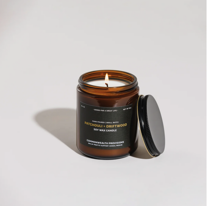 Soy Wax Candle - Patchouli + Driftwood