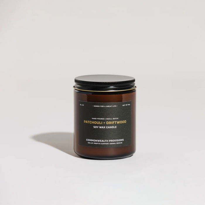 Soy Wax Candle - Patchouli + Driftwood