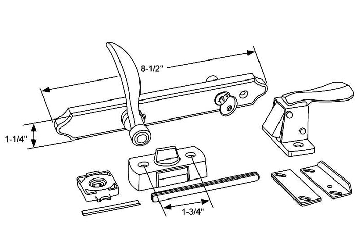 Residential Swinging Screen & Storm Door Brushed Nickel Keyed Latch & Lock Handle Set - Reflect Window & Door