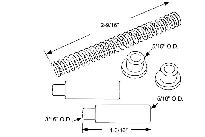 Storm Door Hinge Repair Kit – Pins, Bushings & Spring for Residential Doors - Reflect Window & Door