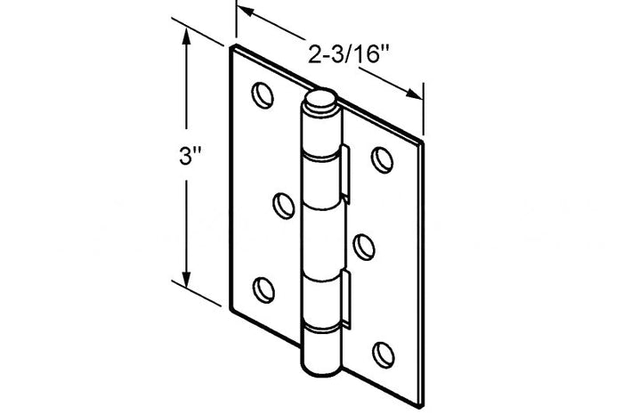 Residential Swinging Screen & Storm Door 2 - 3/16" Replacement Hinge - Reflect Window & Door