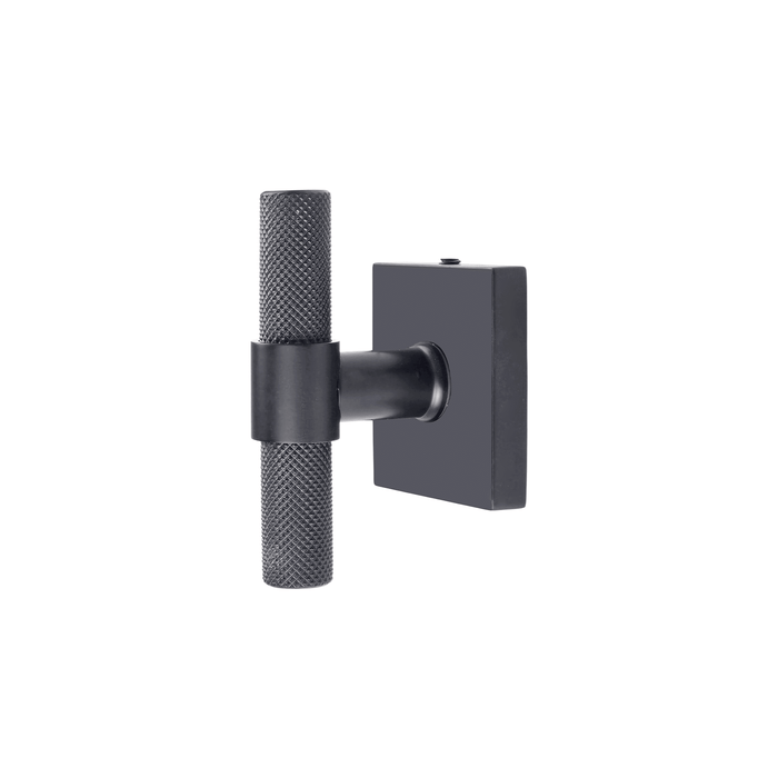 T- Bar Style door Handle/Knob - Knurled design in Barrel on Square Rosette