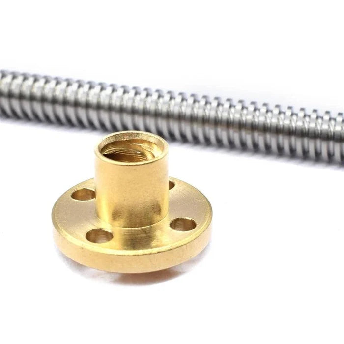 T5 Lead Screw + Brass Nut For DIY 3D Printer CNC Parts Lead 1mm 2mm 4mm Length 100mm 200 450mm 550mm Linear Shaft Stepper Motor,t5 lead screw