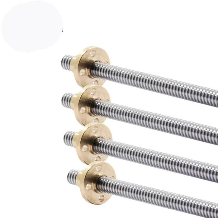 T5 Lead Screw + Brass Nut For DIY 3D Printer CNC Parts Lead 1mm 2mm 4mm Length 100mm 200 450mm 550mm Linear Shaft Stepper Motor,t5 lead screw
