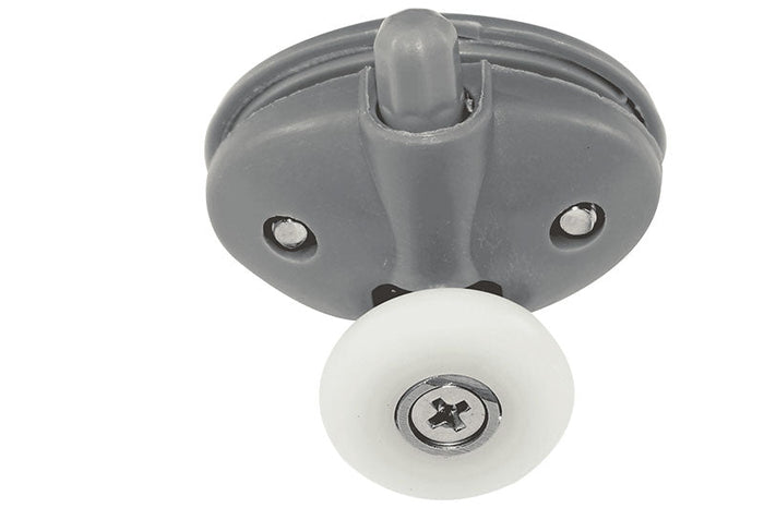 Sliding Shower Door Neo - Round Bottom Roller Assembly - Gray - Reflect Window & Door