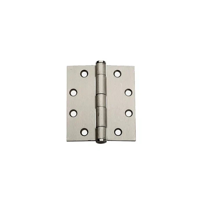 Taymor Industries full mortise hinge features six screw holes per rectangular plate for use with machine or wood screws. Shown flat on a white background and meets ANSI/BHMA A156.1 standards.