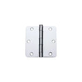 A shiny silver Taymor Industries door hinge with three knuckles and six screw holes is shown against a plain white background, ideal for installation with hinge screws.