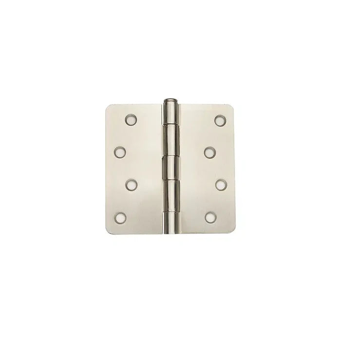A Taymor Industries silver metal door hinge with six screw holes on each rectangular plate, displayed open on a white background. Ideal for 3/4″ screws or hinge screws. Ships from Canada.
