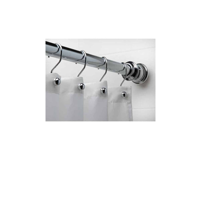 Taymor Beaded Metal Shower Curtain Hooks Polished Chrome