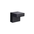 The Taymor Industries modern, matte black rectangular wall hook is crafted from durable Zinc Die-Cast, featuring clean, sharp edges, a minimalist design, and a 1-inch width, displayed against a plain white background.