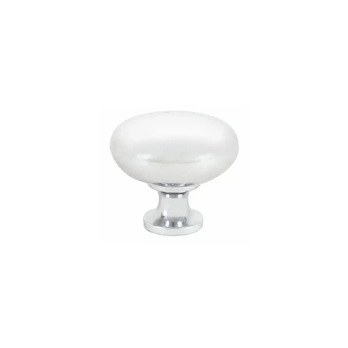 The Taymor Industries round silver cabinet knob is crafted from zinc die-cast with a smooth, shiny finish and a short cylindrical base, shown against a plain white background for a modern touch.