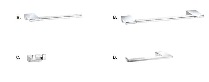 Taymor Wave Double Robe Hook Polished Chrome