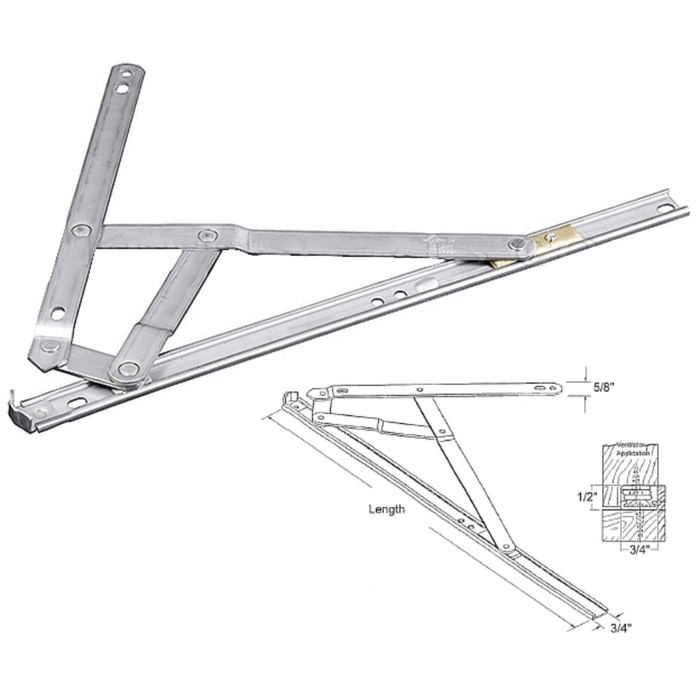 Truth Hardware 12-5/16" Egress Stainless Steel 4-Bar Casement Window Hinge - Reflect Window & Door