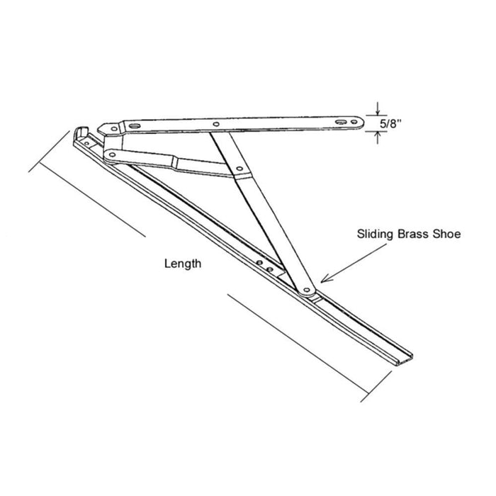 Truth Hardware 12 - 5/16" Stainless Steel Egress 4 - Bar Casement Window Hinge – Rust - Resistant Replacement Part - Reflect Window & Door