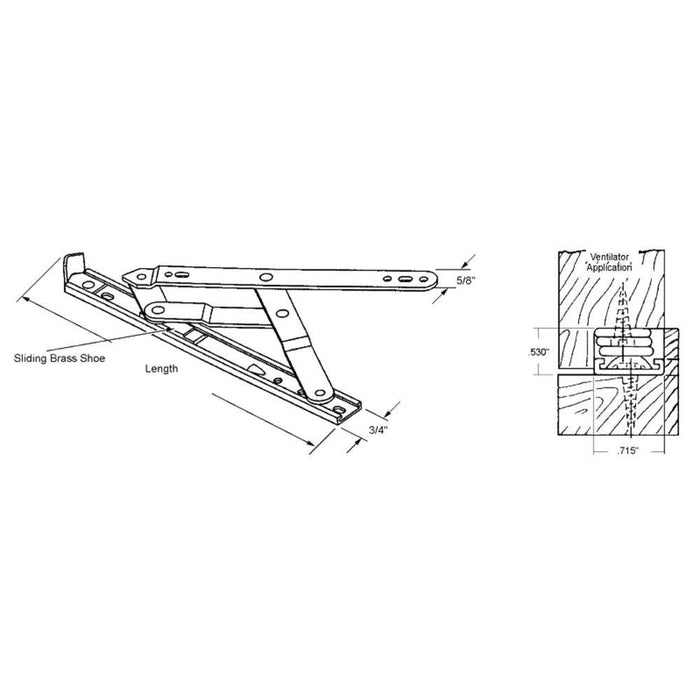 Truth Hardware 20" Awning and Casement 4 - Bar Window Hinge – Heavy - Duty Window Hinge Replacement - Reflect Window & Door