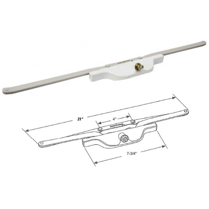 Truth Hardware Rear Mount Awning Window 21-1/2" Scissor Arm Operator - White - Reflect Window & Door
