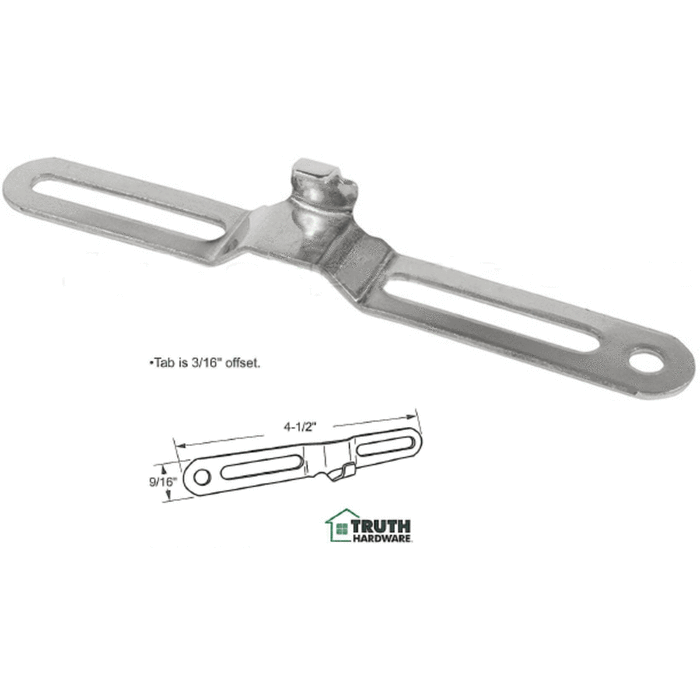 Truth Hardware 4-1/2" Steel Casement Window Latch Keeper with 3/16" Offset - Reflect Window & Door