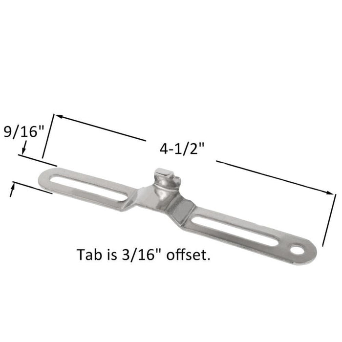 Truth Hardware 4 - 1/2" Steel Casement Window Latch Keeper – 3/16" Offset Replacement Lock Keeper - Reflect Window & Door