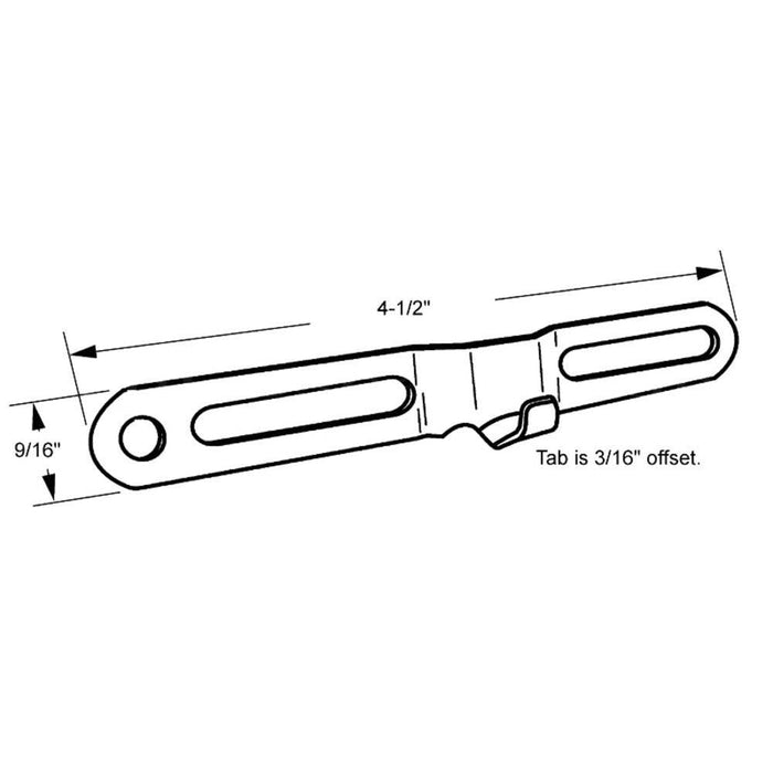 Truth Hardware 4 - 1/2" Steel Casement Window Latch Keeper – 3/16" Offset Replacement Lock Keeper - Reflect Window & Door