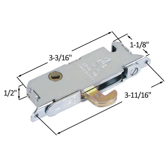 Sliding Glass Door Mortise Lock – Truth Hardware, 1/2" Wide, 45° Keyway - Reflect Window & Door